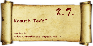 Krauth Teó névjegykártya